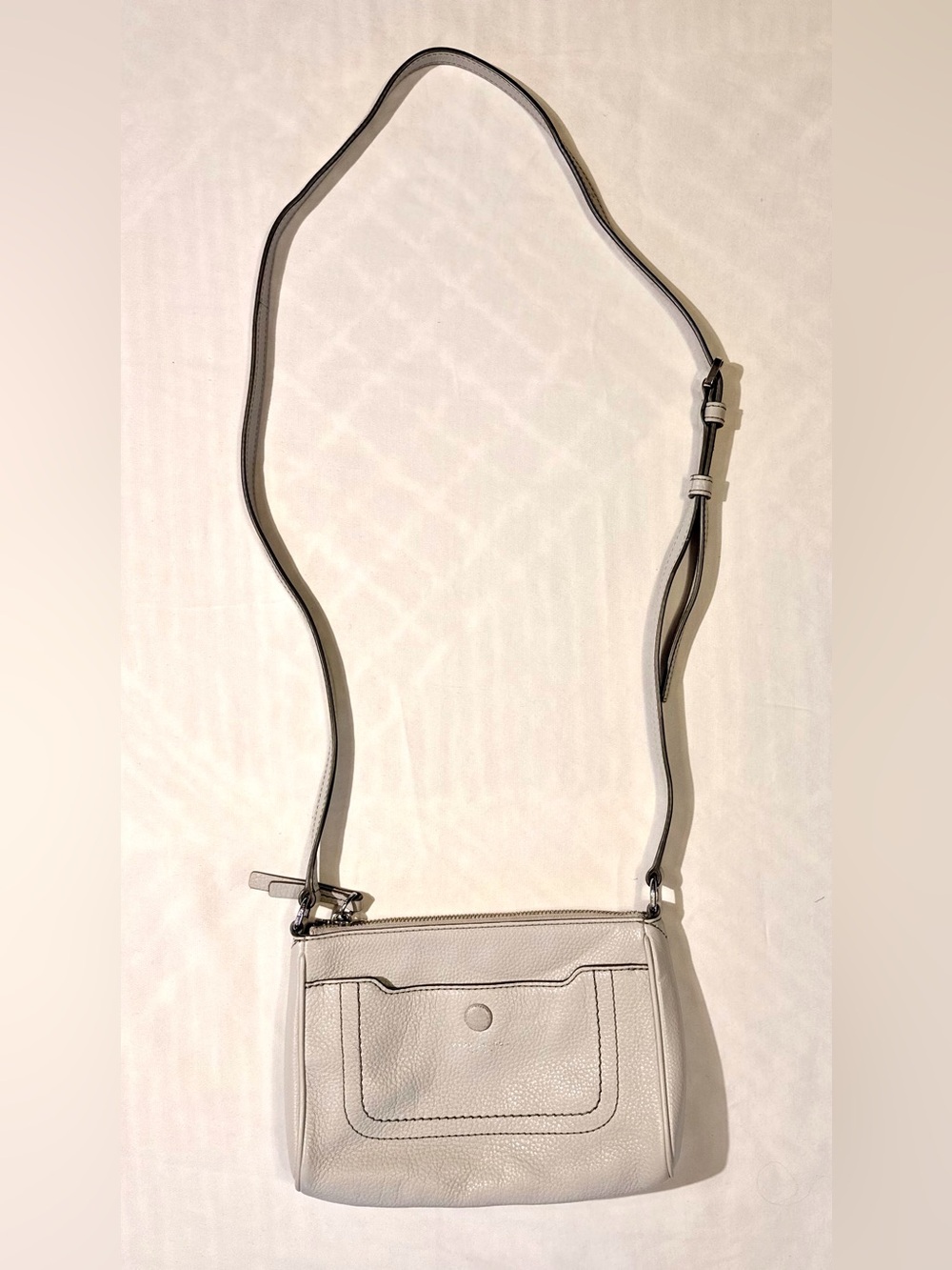 MARC JACOBS Empire City Gray Pebbled Leather Crossbody Bag